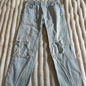 Free People ripped light wash jeans